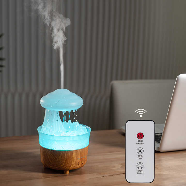 New Water Drop Aromatherapy Machine Rain Cloud Humidifier Water Drip,Mushroom Humidifier Ultrasonic Aroma Diffuser