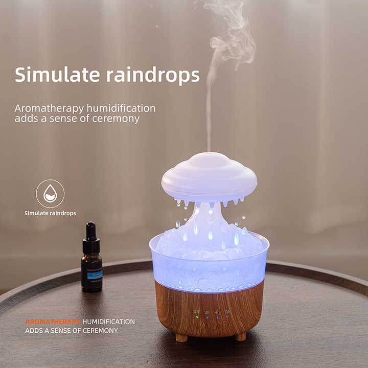 New Water Drop Aromatherapy Machine Rain Cloud Humidifier Water Drip,Mushroom Humidifier Ultrasonic Aroma Diffuser