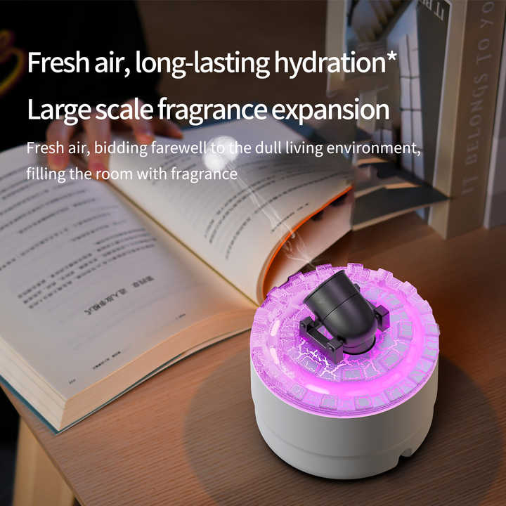 Ultrasonic Simulated Smoke Cannon Humidifier 7 Color Led Light Essential Oil Diffuser Volcanic Aroma Diffuser