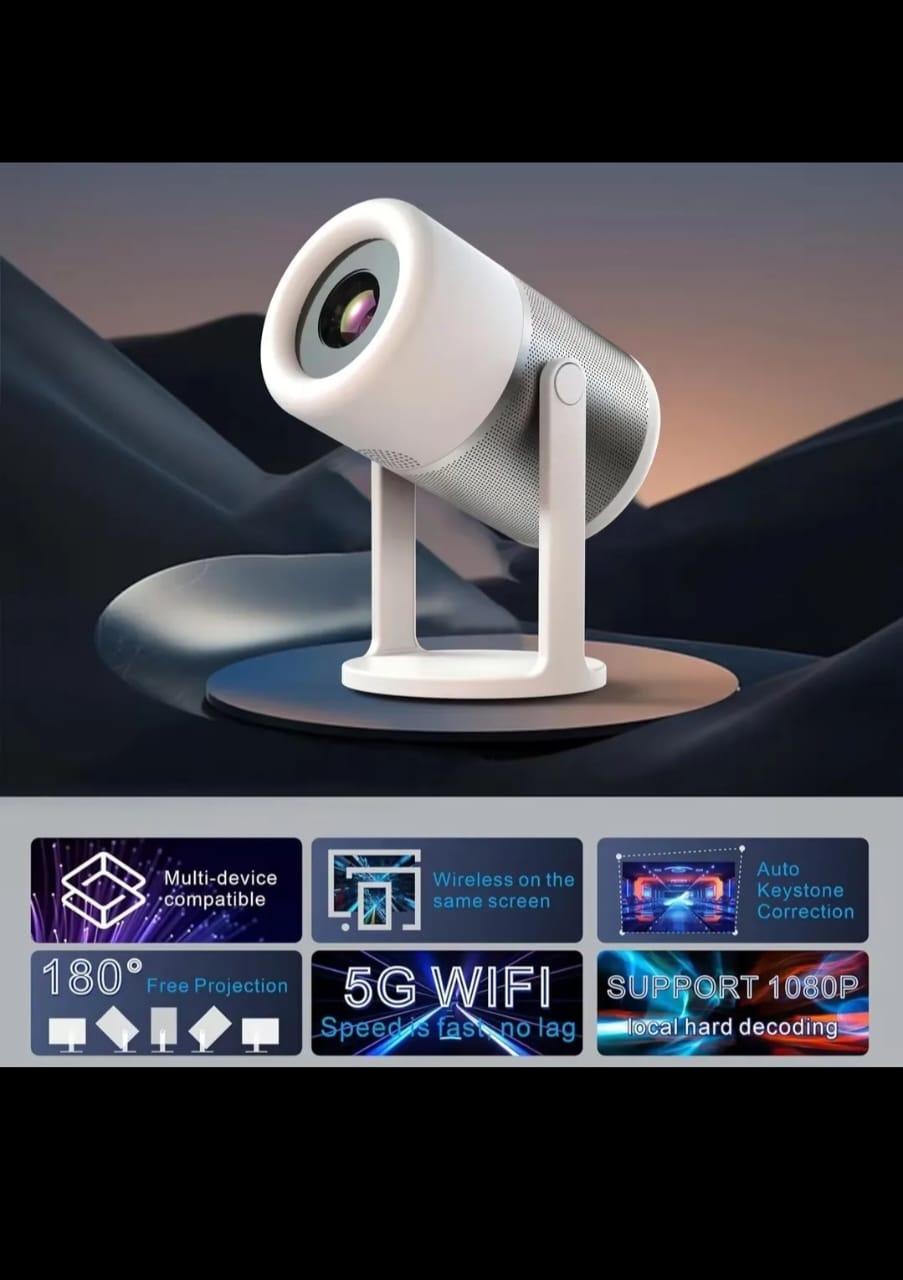 Flip 5 Wifi Electric Focus BT 5.1 Mini Portable Projector Android 11 Home Theater Projector