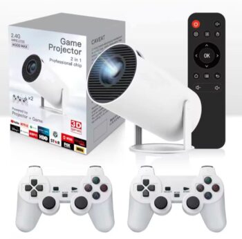 Smart Gaming Projector Android 11 Video Game Projector Controller Gamepad Portable 720P Projector 36000+ Games