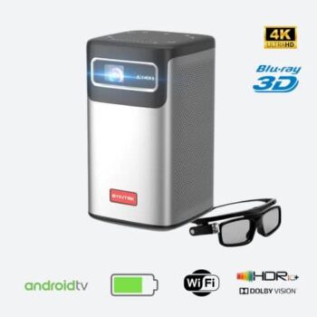 BYINTEK P21 3D 4K Mini Android WiFi Portable 1080P Home Theater Video LED DLP Projector with Battery