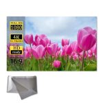 4K AntiLight Foldable Grey Projector Screen Portable Movies Screen, Projector Screen for Home Party Office Classroom